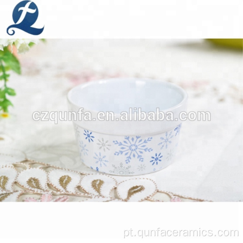 Cerâmica de impressão personalizada copo de bolo cerâmica Ramekin Ramekin